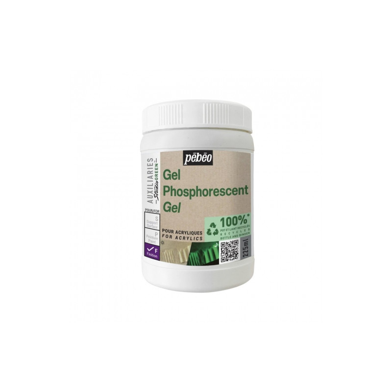 Pebeo studio green żel akrylowy fosforyzujący 225ml - sklep plastyczny