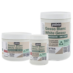 Pebeo gesso studio green acrylic primer white single coat