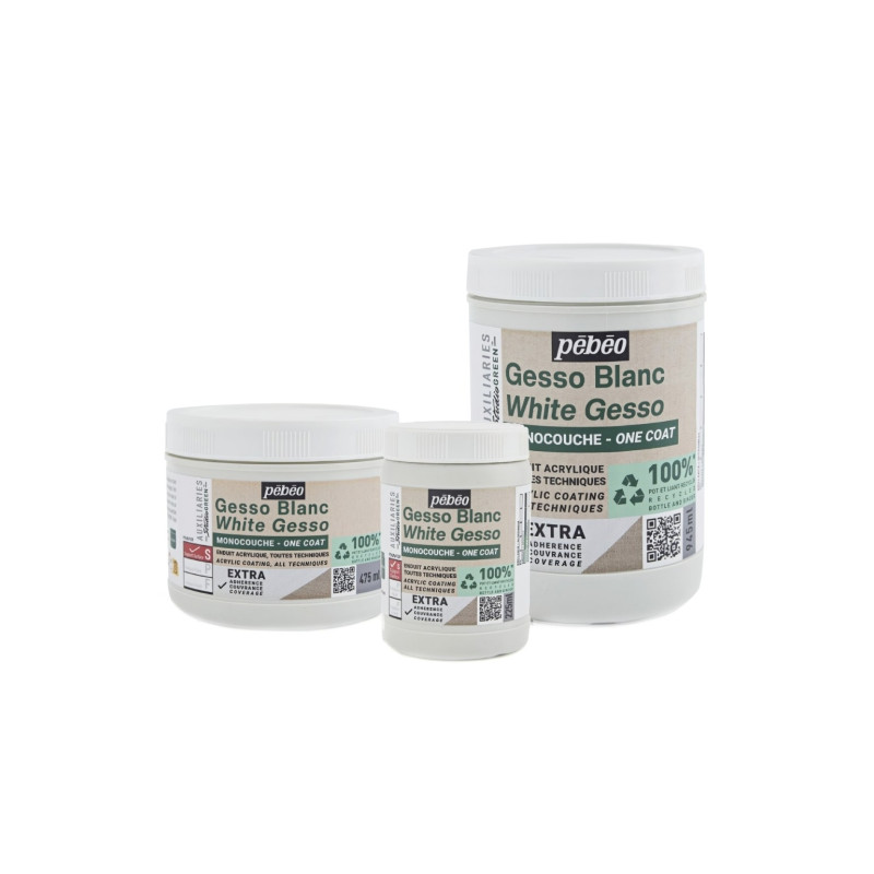Pebeo gesso studio green acrylic primer white single coat