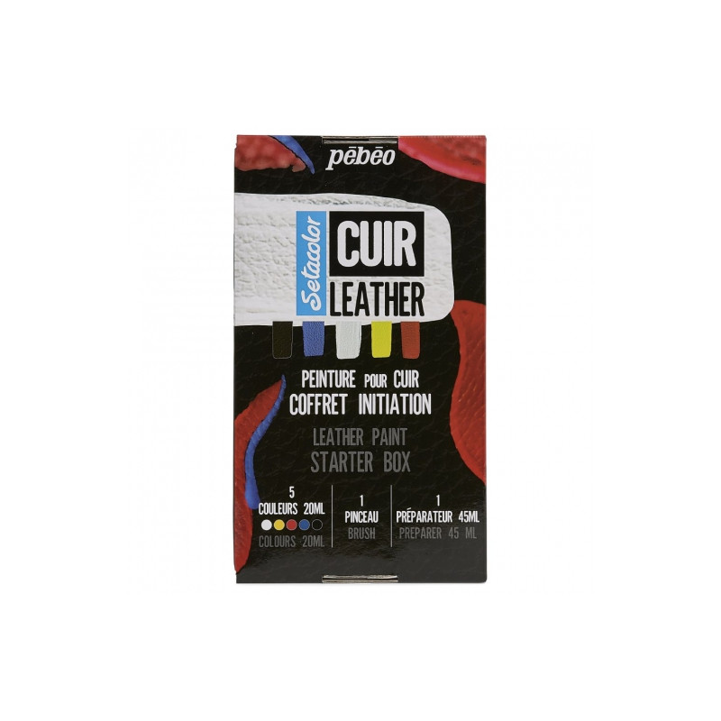 Pebeo setacolor cuir leather set of 5 leather paints 20 ml
