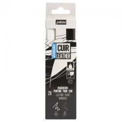 Pebeo setacolor cuir leather black and white set of 2 leather markers