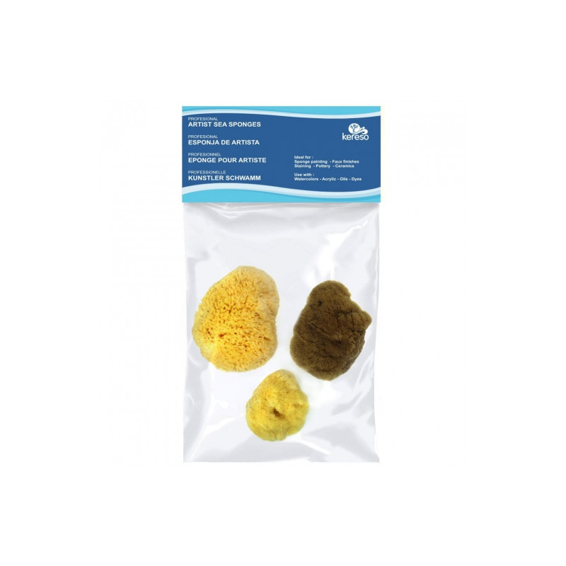 Kereso set of 3 natural sponges mix S301