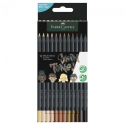 Faber-Castell black edition set of 12 triangular pencils in skin tones