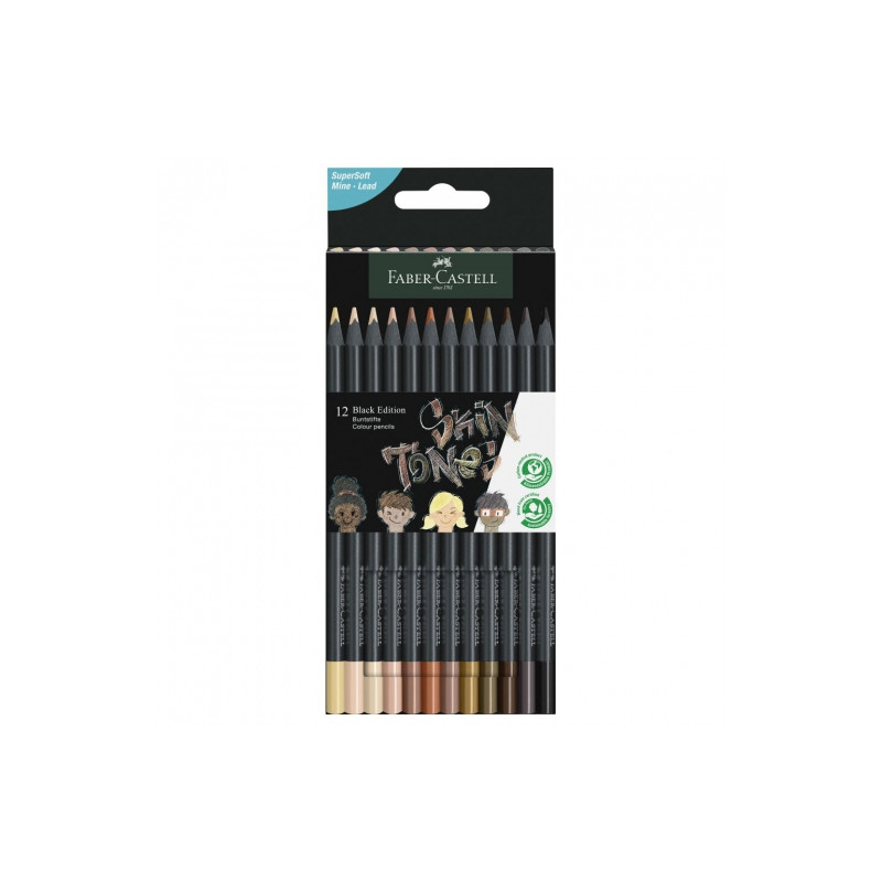 Faber-Castell black edition zestaw 12 trójkątnych kredek w odcieniach