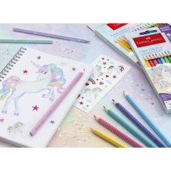 Faber-Castell set of 10 color grip crayons with 3 pastel sparkle crayo