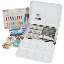 Schmincke horadam vintage zestaw akwareli 10 półkostek z naklejkami -