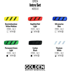 Golden open intro zestaw wolnoschnących farb akrylowych 6x22ml i rozci