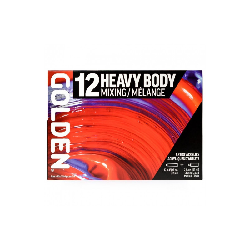 Golden heavy body mixing set of 12 acrylic paints 22 ml