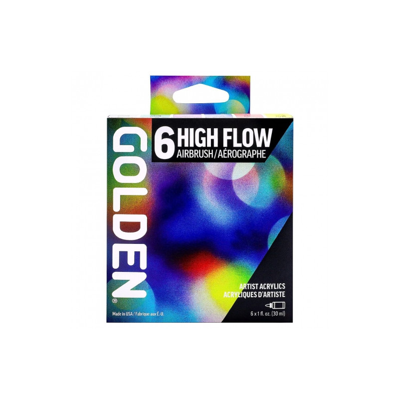 Golden high flow airbrush set of 6 acrylic paints 30 ml - sklep plasty