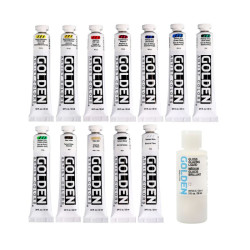 Golden heavy body mixing set of 12 acrylic paints 22 ml