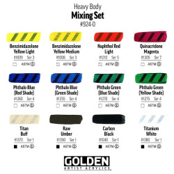 Golden heavy body mixing zestaw 12 farb akrylowych 22 ml - sklep plast