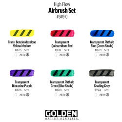 Golden high flow airbrush zestaw 6 farb akrylowych 30 ml - sklep plast