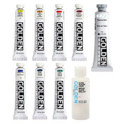 Golden heavy body traditional zestaw 8 farb akrylowych 22 ml i 59 ml -