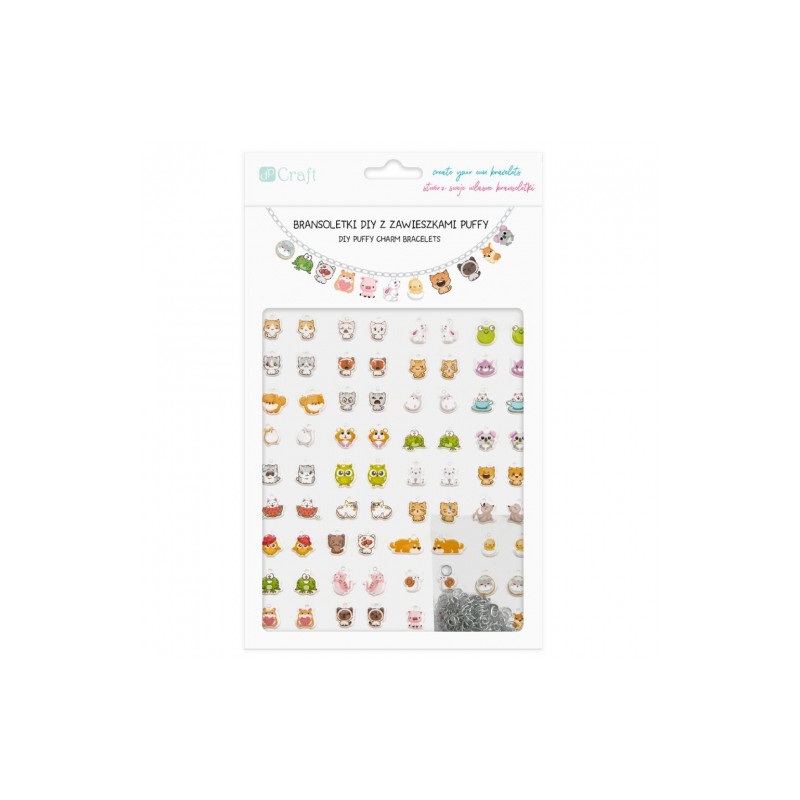 Dp Craft diy bracelets with pendant puffy cute animals