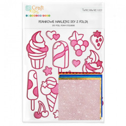 Dp Craft piankowe naklejki diy w lody z folią 10 szt - sklep plastyczn
