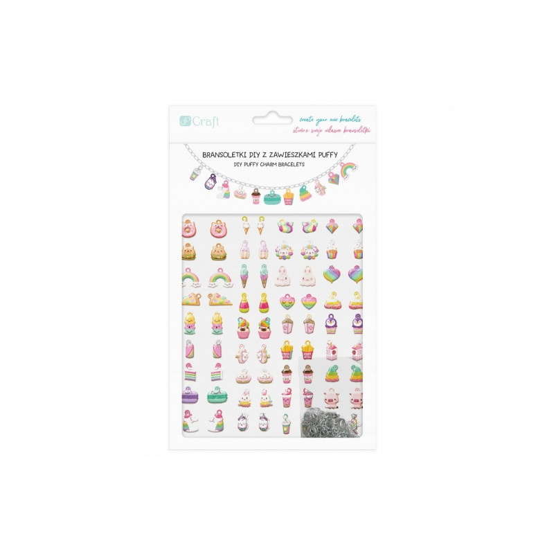 Dp Craft diy bracelets with puffy rainbow pendants