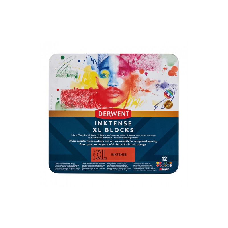 Derwent inktense tusz w sztyfcie XL zestaw kolory 12szt - sklep plasty