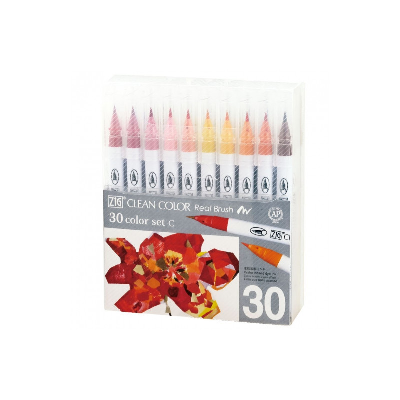 Kuretake Zig clean colour c 30 set of 30 pens in warm colours