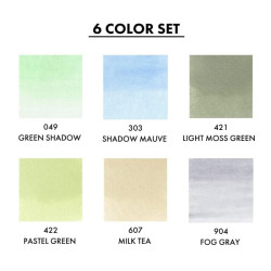 Kuretake Zig clean color pale colors II zestaw 6 pisaków w pastelowych
