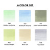 Kuretake Zig clean color pale colors II zestaw 6 pisaków w pastelowych