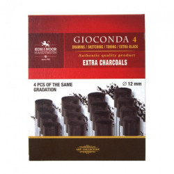 Koh-i-noor pressed charcoal black 12mm set of 4pcs