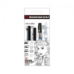 Kuretake inktober basic set of illustration pens 4 pcs