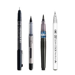 Kuretake inktober basic set of illustration pens 4 pcs