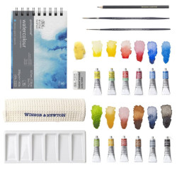 Winsor&Newton zestaw profesjonalnych akwareli i akcesoriów 20elementów