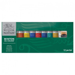 Winsor Newton winton zestaw 8 farb olejnych 21 ml z akcesoriami - skle