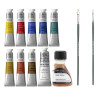 Winsor Newton winton set of 8 oil paints 21 ml with accessories - skle