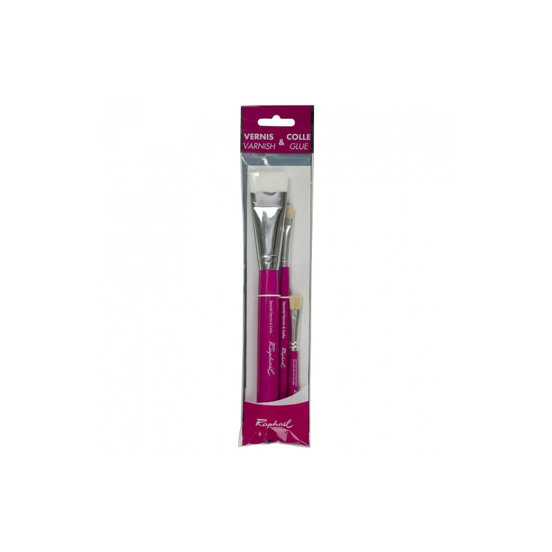 Raphael varnish & glue set of 3 brushes for varnish and glue