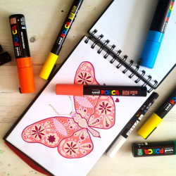 Posca blackbook szkicownik A5 do markerów na spirali z samoprzylepnymi