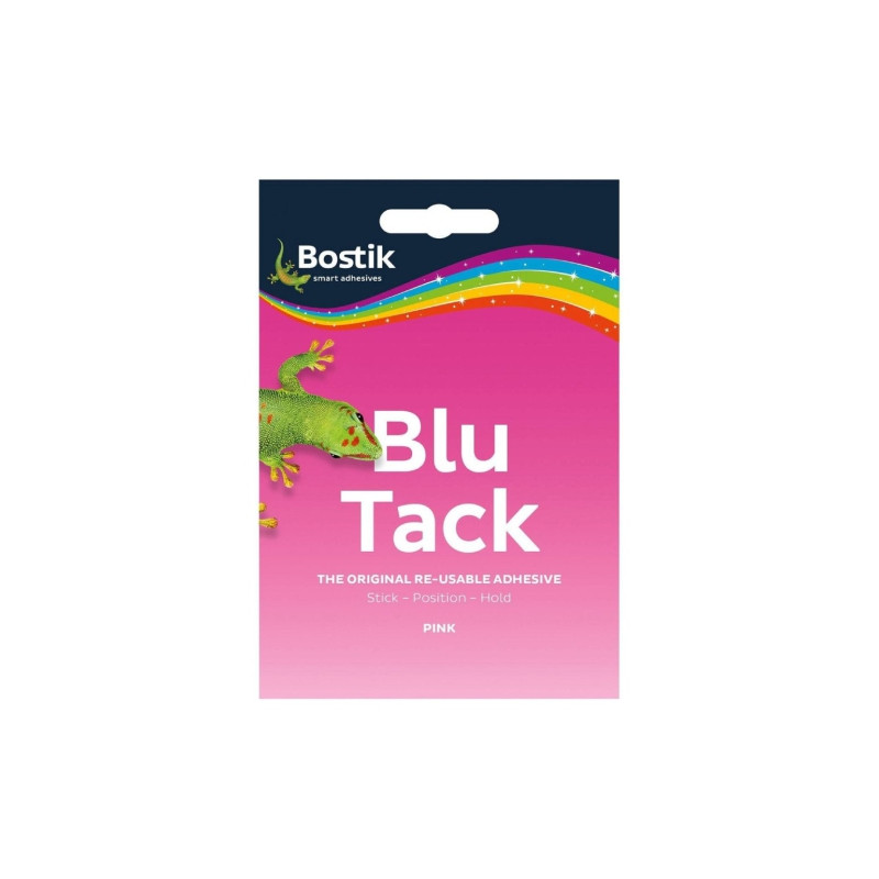Bostik blu tack reusable adhesive pink 45g