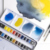 Winsor Newton set of 18 watercolors in halves in metal case