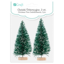 Dp craft 2 decorative green Christmas trees 8 cm