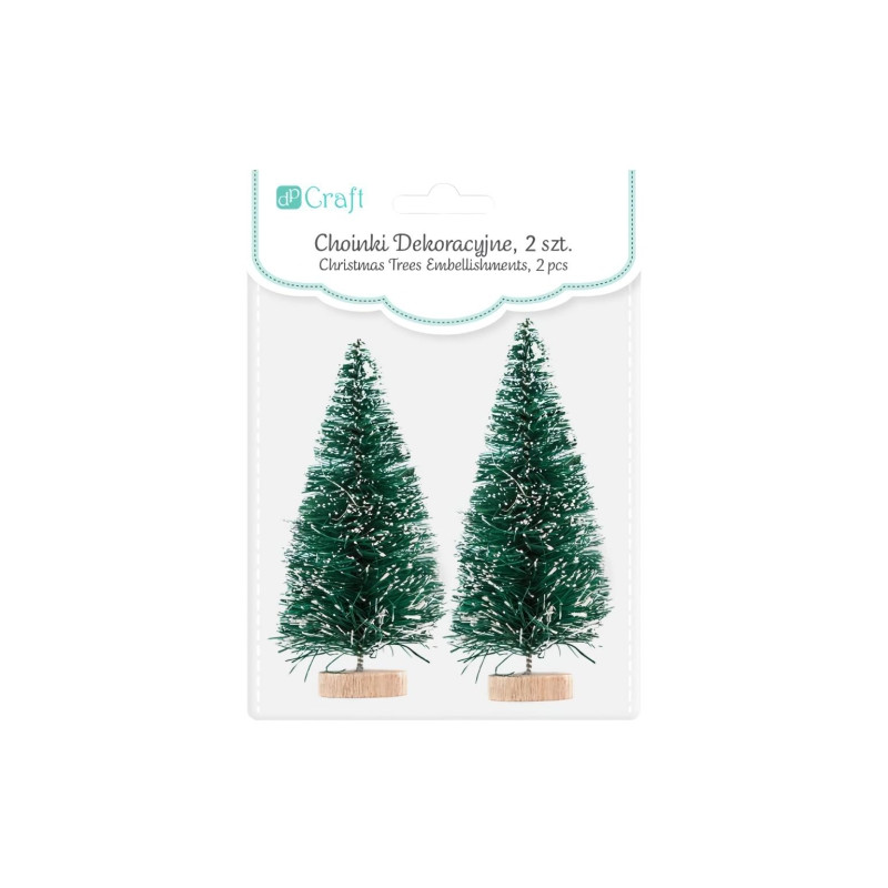 Dp craft 2 zielone choinki dekoracyjne 8 cm - sklep plastyczny - szał