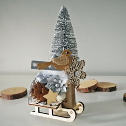 Dp craft 2 silver decorative Christmas trees 8 cm