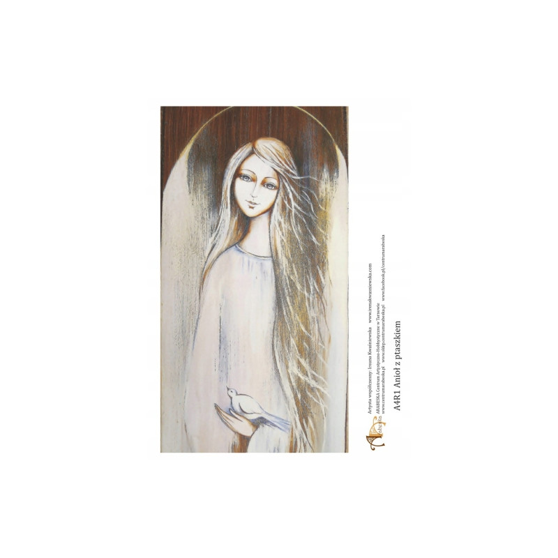 Arabesque rice paper A4 R1 angel with bird