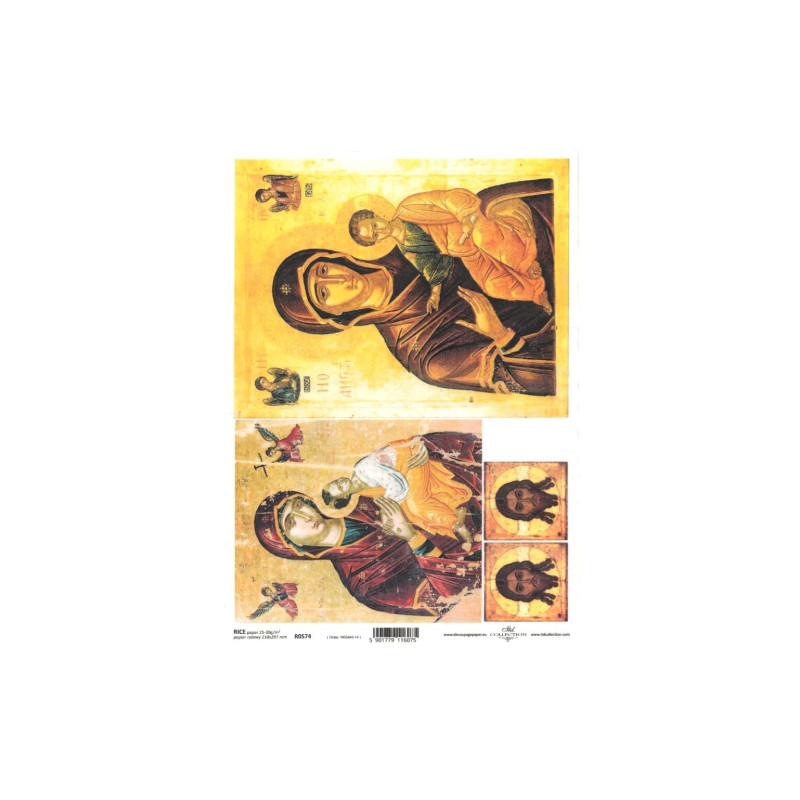 Papier ryżowy do decoupage ikony maryja A4 ITD R0574 - sklep plastyczn