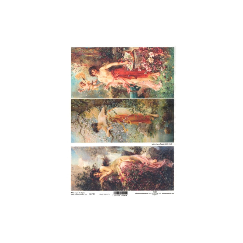 Papier ryżowy do decoupage hans zatzka A4 ITD R1702 - sklep plastyczny