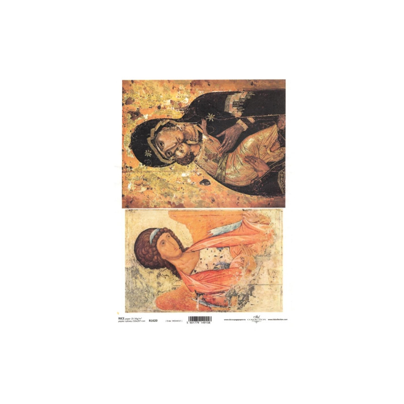 Rice paper for decoupage madonna with child A4 ITD R1620