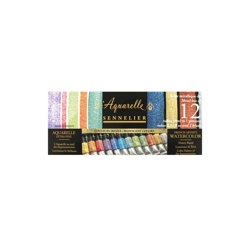 Sennelier l'aquarelle zestaw 12 akwareli 10 ml w metalowej kasecie - s