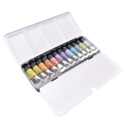 Sennelier l'aquarelle zestaw 12 akwareli 10 ml w metalowej kasecie - s
