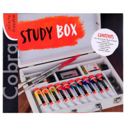 Talens cobra study box zestaw 10 wodorozpuszczalnych farb olejnych 40m