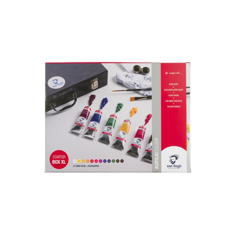 Talens van gogh starter box xl set of 12 acrylic paints 40 ml with acc