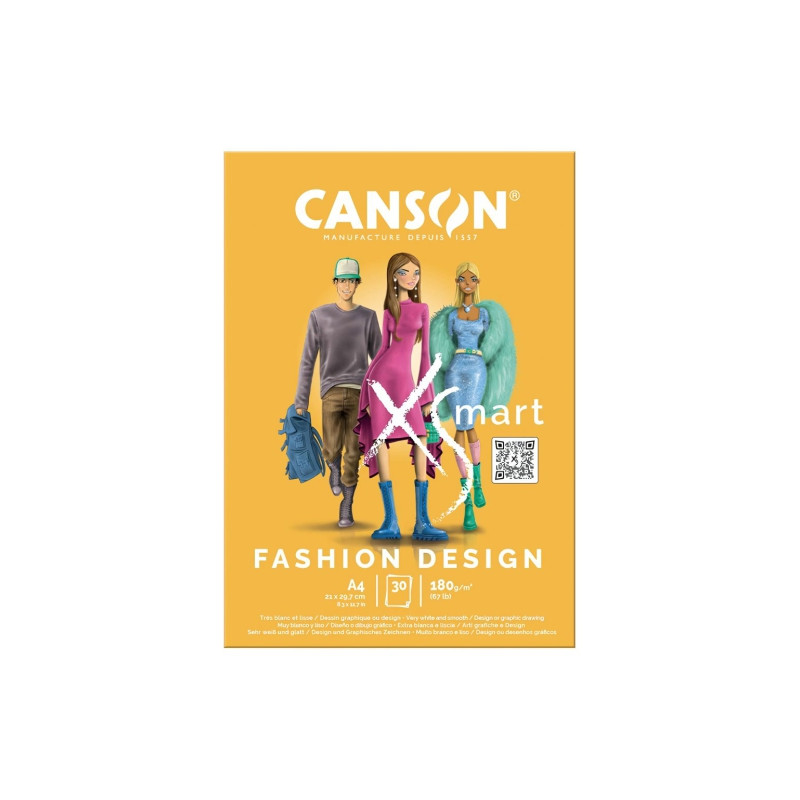 Canson xsmart fashion design blok A4 180g 30 ark - sklep plastyczny -