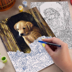 Royal & Langnickel numbering book A4 7 colors labrador