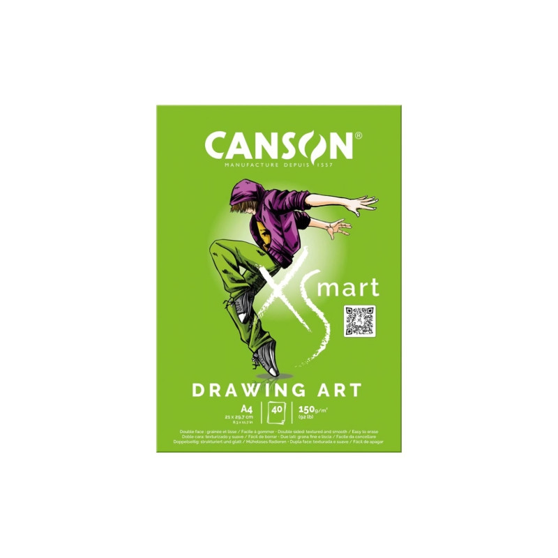 Canson xsmart drawing art blok A4 150g 40 ark - sklep plastyczny - sza