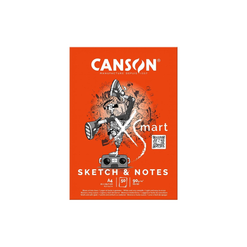 Canson xsmart sketch & notes blok A4 90g 50 ark - sklep plastyczny - s