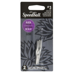 Speedball 2 blades for linocut chisels No. 3 small U - art store